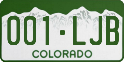 CO license plate 001LJB