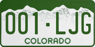 CO license plate 001LJG