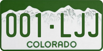 CO license plate 001LJJ