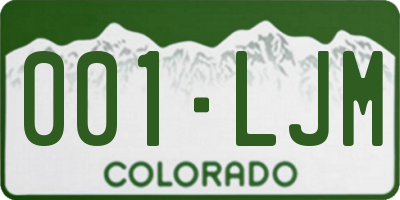 CO license plate 001LJM