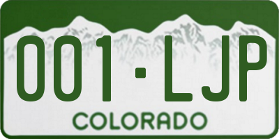 CO license plate 001LJP