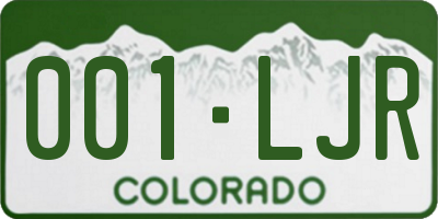 CO license plate 001LJR