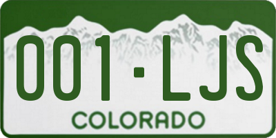 CO license plate 001LJS