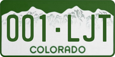 CO license plate 001LJT