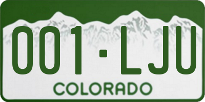 CO license plate 001LJU