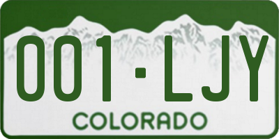 CO license plate 001LJY