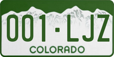 CO license plate 001LJZ