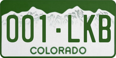 CO license plate 001LKB