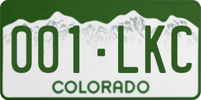 CO license plate 001LKC