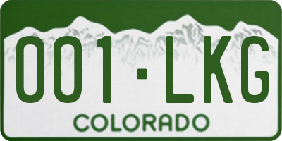 CO license plate 001LKG