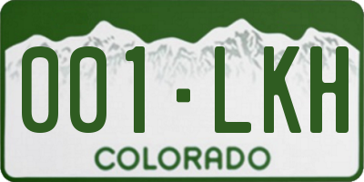 CO license plate 001LKH