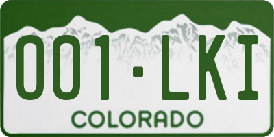 CO license plate 001LKI