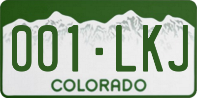 CO license plate 001LKJ