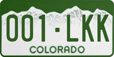 CO license plate 001LKK