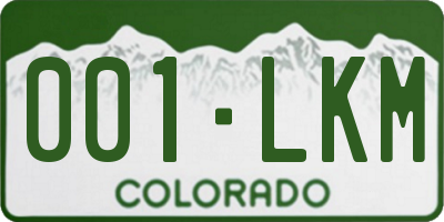 CO license plate 001LKM