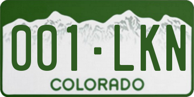 CO license plate 001LKN