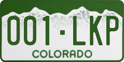 CO license plate 001LKP