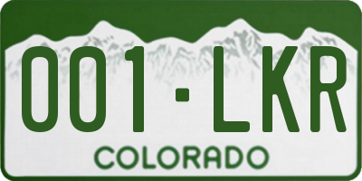 CO license plate 001LKR