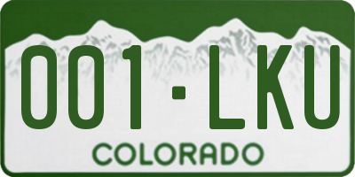 CO license plate 001LKU