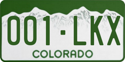 CO license plate 001LKX