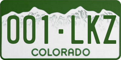 CO license plate 001LKZ