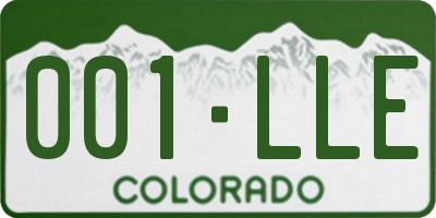 CO license plate 001LLE