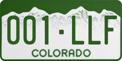 CO license plate 001LLF