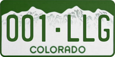 CO license plate 001LLG