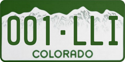 CO license plate 001LLI