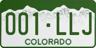 CO license plate 001LLJ