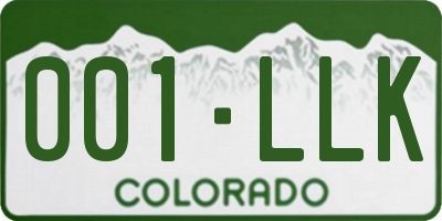 CO license plate 001LLK