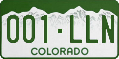 CO license plate 001LLN