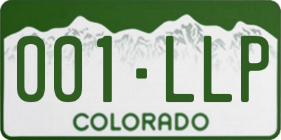 CO license plate 001LLP