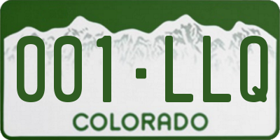 CO license plate 001LLQ