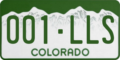 CO license plate 001LLS