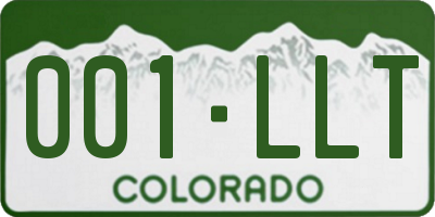 CO license plate 001LLT