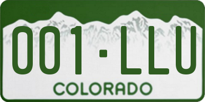 CO license plate 001LLU