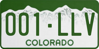 CO license plate 001LLV