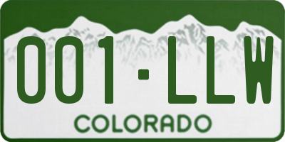 CO license plate 001LLW