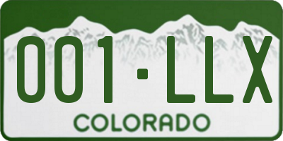 CO license plate 001LLX