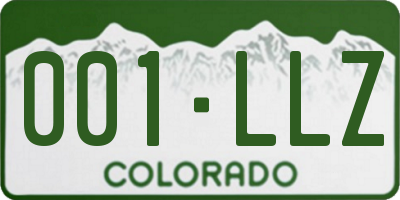 CO license plate 001LLZ