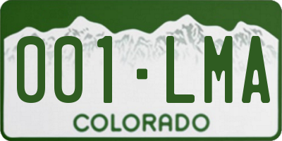 CO license plate 001LMA