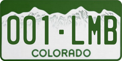 CO license plate 001LMB