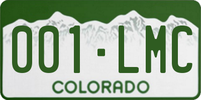 CO license plate 001LMC