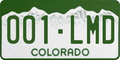 CO license plate 001LMD