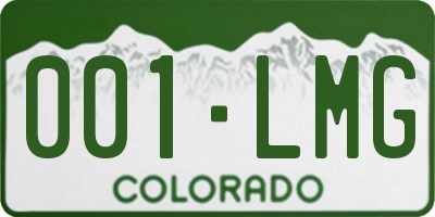 CO license plate 001LMG