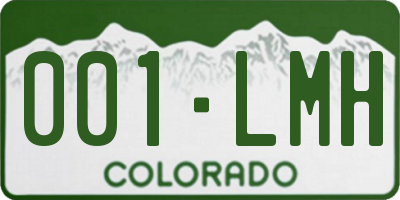 CO license plate 001LMH