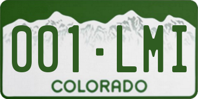 CO license plate 001LMI