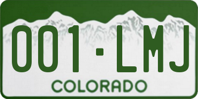 CO license plate 001LMJ