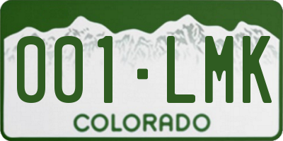 CO license plate 001LMK